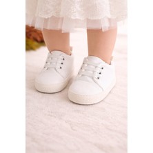 Leoncino 5206 Bağcıklı Unisex Müslin Kısa Düz Renk Patik Ayakkabı 18-19 No
