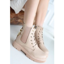 Kendim Fashion Harte Nude Cilt Bağcıklı Bot