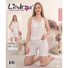 Pms Lindros BR-01352 Kadın Ip Askılı Bürümcük Düğmeli Şort Takım