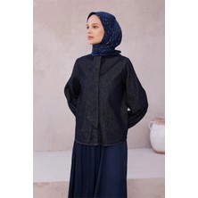 Belli Logo Desen Ipek Eşarp 4223D (Twıll) Lacivert - 56