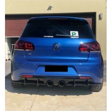 Golf 6 R Arka Tampon Uyumlu Splitter Difüzör Flap Parlak Siyah 2008 - 2012 Uyumlu