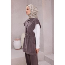 Belli Çiçek Desen Ipek Eşarp 4204D (Twıll) Bej - 84