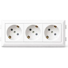 Has Light Kablo Kanalı 100X50 Için Üçlü Çerçeveli Priz