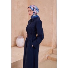 Belli Çiçek Desen Kristal Indigo Eşarp 2014