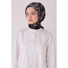 Belli Zebra Desenli Ipek Eşarp 4034D (Twill)-03