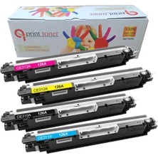QPRİNT TONER Hp 126A CE310A Muadil Toner Set M175 M275 M176 M177 LBP7010 7018 CF350A CRG729 CP1025 4 Renk