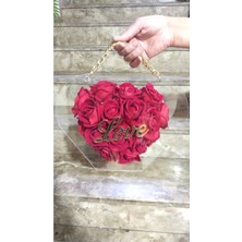 Vizyon Çiçek Vizyon Çantada Kırmızı Gül Kalpli Çantada Gül