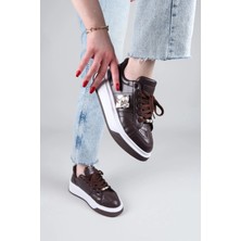 Birikon Vınay Taşlı Aksesuarlı Spor Ayakkabı Kahverengi