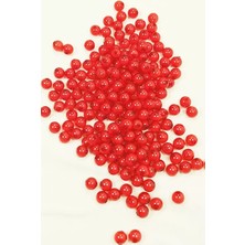 Herşey Trend Herşeytrend Yuvarlak Boncuk Içten Boncuklu Bileklik Çanta Boncuğu 8 mm 50 gr Kırmızı - BNC473