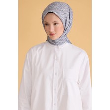 Belli Çiçek Desen Nova Gri Eşarp 1012
