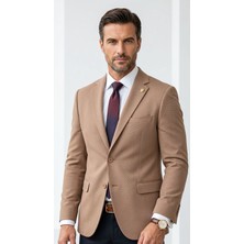 Plus Scorpion Erkek Slim Fit Çift Düğme Çift Yırtmaçlı Blazer Ceket – Premium Dokulu Kumaş