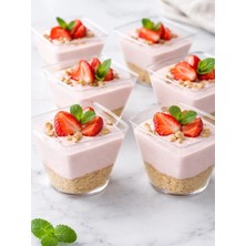 Parti Adresi Mika Plastik Mini Kare Sunum Kasesi Şeffaf Kap 120 ml 25'li