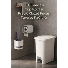 Effe Home 3'lü Banyo ve Tuvalet Seti Çöp Kovası, Fırça ve Kağıtlık Birarada