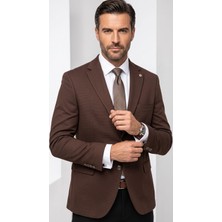 Plus Scorpion Erkek Slim Fit Çift Düğme Çift Yırtmaçlı Blazer Ceket – Premium Dokulu Kumaş
