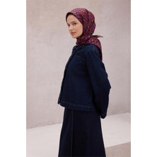 Belli Logo Desen Ipek Eşarp 4223D (Twıll) Vişne Çürüğü - 86