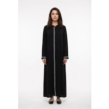 Eliş Şile Bezi Uzun Kol Mihrimah Nakışlı Yazlık Şile Bezi Ferace Siyah Syh