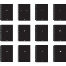 Colornote Papirüs Papirüs Indigo Spiralli Pp Kapak A4 80YP. Kareli