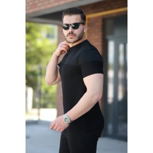 Kendim Fashion Erkek Hakim Yakalı Kısa Kollu Pamuklu T-Shirt