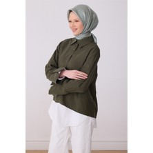 Belli Yeşil Monogram Desen %100 Twill Ipek Eşarp 4321-85