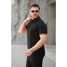 Kendim Fashion Erkek Düğmeli Yaka Waffle Kumaş Kısa Kollu Tişört