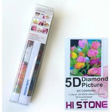 NT Boncuklu Taşlı Pano Mozaik Elmas Goblen Diamond Tablo 50 x 40 cm Çiçekler