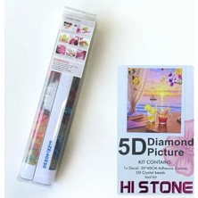NT Boncuklu Taşlı Pano Mozaik Elmas Goblen Diamond Tablo 50 x 40 cm Akşam Sefası