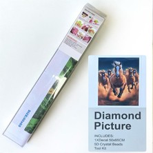 NT Boncuklu Taşlı Pano Mozaik Elmas Goblen Çocuklar Için Diamond Tablo 50 x 65 cm Koşan Atlar