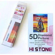 NT Boncuklu Taşlı Pano Çocuklar Için Mozaik Elmas Goblen Diamond Tablo 30 x 40 cm Yelkenli