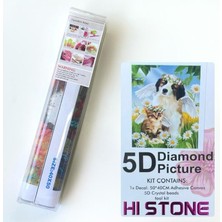 NT Boncuklu Taşlı Pano Mozaik Elmas Goblen Diamond Tablo 50 x 40 cm Hayvan Dostluğu