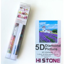 Boncuklu Taşlı Pano Mozaik Elmas Goblen Diamond Tablo 50 x 40 cm Lavanta Bahçesi