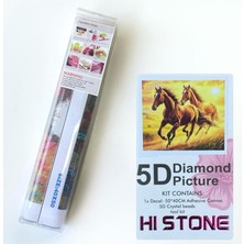 NT Boncuklu Taşlı Pano Mozaik Elmas Goblen Diamond Tablo 50 x 40 cm Atların Yolculuğu