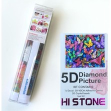 NT Boncuklu Taşlı Pano Mozaik Elmas Goblen Diamond Tablo 50 x 40 cm Kelebek Ailesi