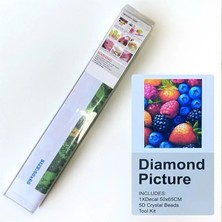 NT Boncuklu Taşlı Pano Mozaik Elmas Goblen Çocuklar Için Diamond Tablo 50 x 65 cm Tropik Meyveler
