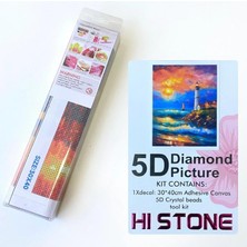 NT Boncuklu Taşlı Pano Çocuklar Için Mozaik Elmas Goblen Diamond Tablo 30 x 40 cm Deniz Feneri