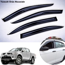 Caraks Mitsubishi L200 Mügen Cam Rüzgarlığı Abs Krom Nikelajlı Cam Rüzgarlığı 2007-2014 Arası 4 Lü Set