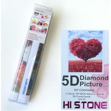 NT Boncuklu Taşlı Pano Mozaik Elmas Goblen Diamond Tablo 50 x 40 cm Ağaç Kalp