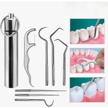 Kurbaa 7 Parça Profesyonel Paslanmaz 316L Çelik Diş Temizlik Seti Taşınabilir Kutulu