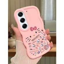 HONTINGA Tecno Camon 40 Pro 5g Uyumlu Kılıfı Düşüme Önleyici Basitlik Anti Düşme Darbeye Dayanıklı Basit Pembe Yumuşak Silikon Telefon Kılıfı Hello Kitty Desen K9-0076