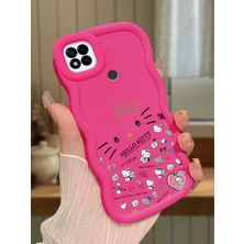 HONTINGA Poco C31 Uyumlu Kılıfı Düşüme Önleyici Basitlik Anti Düşme Darbeye Dayanıklı Basit Kırmızı Yumuşak Silikon Telefon Kılıfı Hello Kitty Desen K9-0076