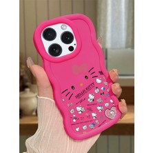 HONTINGA iPhone 14 Pro Max Uyumlu Kılıfı Düşüme Önleyici Basitlik Anti Düşme Darbeye Dayanıklı Basit Kırmızı Yumuşak Silikon Telefon Kılıfı Hello Kitty Desen K9-0076
