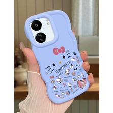 HONTINGA Redmi 13C Uyumlu Kılıfı Düşüme Önleyici Basitlik Anti Düşme Darbeye Dayanıklı Basit Mavi Yumuşak Silikon Telefon Kılıfı Hello Kitty Desen K9-0076