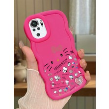 HONTINGA Redmi Note 10S Uyumlu Kılıfı Düşüme Önleyici Basitlik Anti Düşme Darbeye Dayanıklı Basit Kırmızı Yumuşak Silikon Telefon Kılıfı Hello Kitty Desen K9-0076
