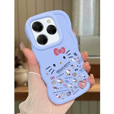 HONTINGA Tecno Spark 20 Pro Uyumlu Kılıfı Düşüme Önleyici Basitlik Anti Düşme Darbeye Dayanıklı Basit Mavi Yumuşak Silikon Telefon Kılıfı Hello Kitty Desen K9-0076