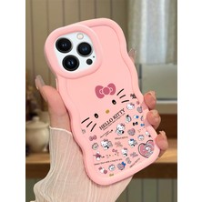 HONTINGA iPhone 13 Pro Max Uyumlu Kılıfı Düşüme Önleyici Basitlik Anti Düşme Darbeye Dayanıklı Basit Pembe Yumuşak Silikon Telefon Kılıfı Hello Kitty Desen K9-0076