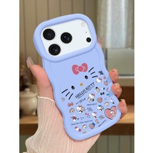 HONTINGA iPhone 17 Pro Max Uyumlu Kılıfı Düşüme Önleyici Basitlik Anti Düşme Darbeye Dayanıklı Basit Mavi Yumuşak Silikon Telefon Kılıfı Hello Kitty Desen K9-0076