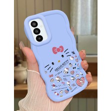 HONTINGA Samsung Galaxy M23 Uyumlu Kılıfı Düşüme Önleyici Basitlik Anti Düşme Darbeye Dayanıklı Basit Mavi Yumuşak Silikon Telefon Kılıfı Hello Kitty Desen K9-0076
