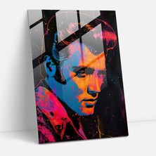 Popcasso Elvis Presley Tasarımlı Temperli Cam Tablo - Modern Sanat Temalı Duvar Dekorasyonu