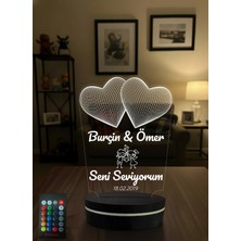 Eymi Design 2 Kalpli Aşk Hediyesi Sevgililer Gününe Özel 16 Renkli Kumandalı