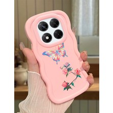 HONTINGA Xiaomi Redmi Note 14 Pro 4g Uyumlu Kılıfı Düşüme Önleyici Basitlik Anti Düşme Darbeye Dayanıklı Basit Pembe Yumuşak Silikon Telefon Kılıfı Kelebek Desen K9-0074