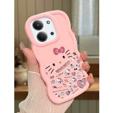 HONTINGA Xiaomi Redmi 15C 5g Uyumlu Kılıfı Düşüme Önleyici Basitlik Anti Düşme Darbeye Dayanıklı Basit Pembe Yumuşak Silikon Telefon Kılıfı Hello Kitty Desen K9-0076